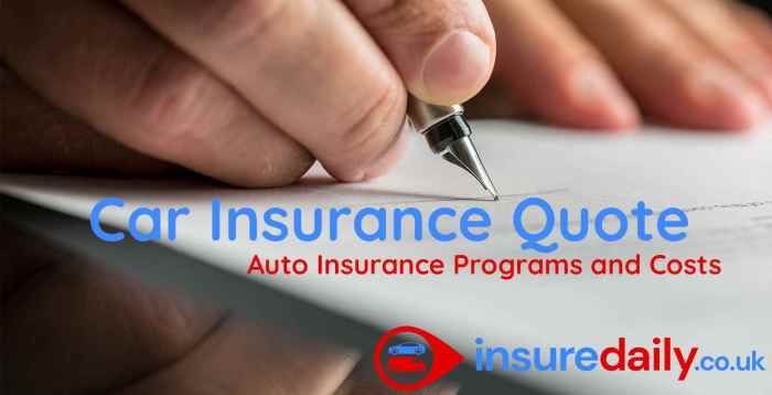 Car Insurance Quote: Auto Insurance Programs and Costs